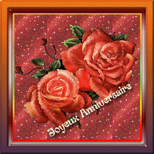 Gif animé joyeux anniversaire roses rouges